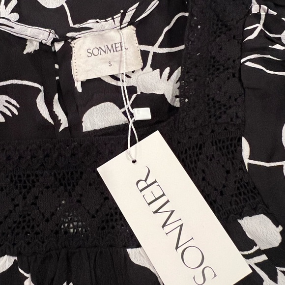 NEW Sonmer Spain Silvia Dress Black & White Print Midi - Picture 8 of 10